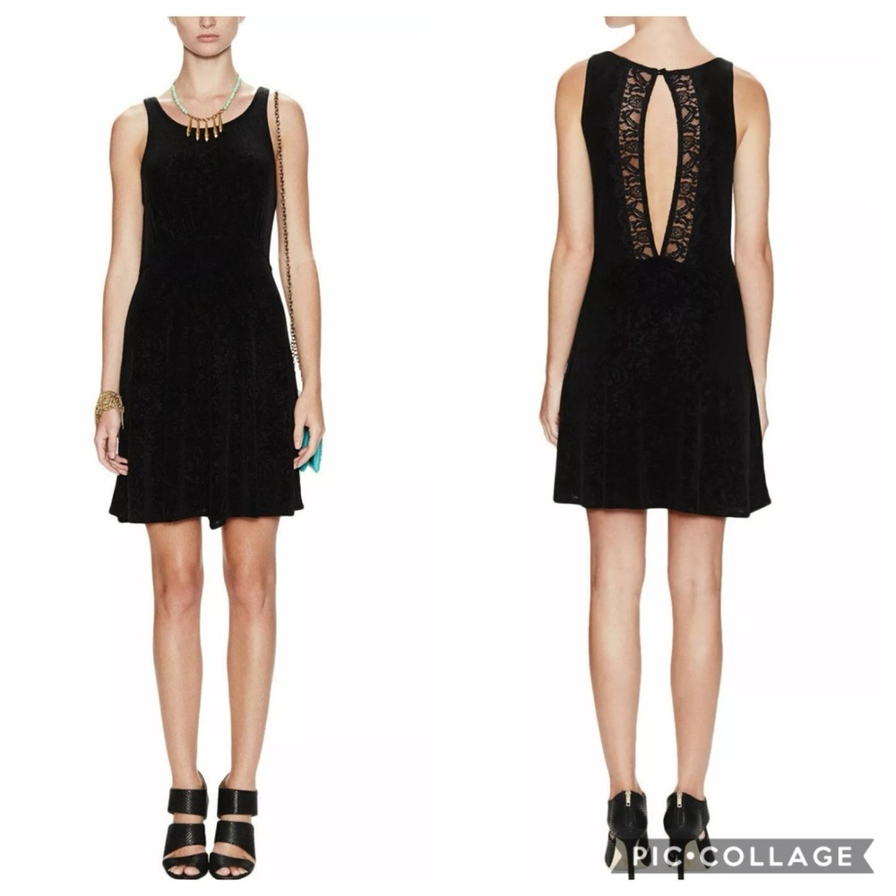 Free People Black Lady Jane Sleeveless Lace Open Back Dress Size M​